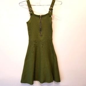 Camo Green Jumper Dress Olive Green Knit Size XS